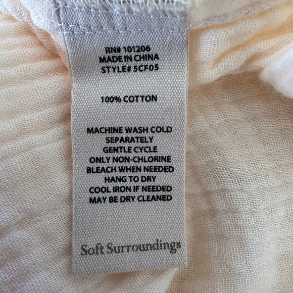 Soft Surroundings Key Biscayne Gauze Pants Women 3x Ivory Wide Leg Resort - Picture 6 of 7